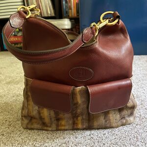 Elegant Brown and Tan Italian Leather Shoulder Bag